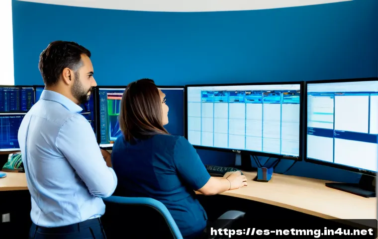 Home 17 네트워크 관리와 DevOps의 연결 - Photorealistic modern operations center in Madrid, Spain, a network engineer and DevOps specialist c...